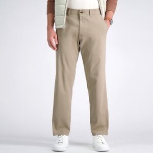 Haggar Life Khaki Straight-Fit Comfort Chino Flat-Front Pants HEMMED 40X26.5